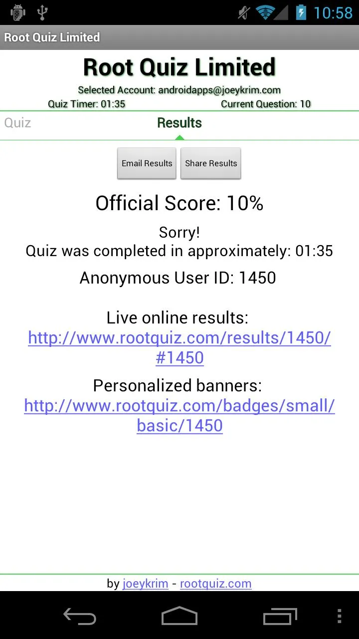 Root Quiz - Limited | Indus Appstore | Screenshot