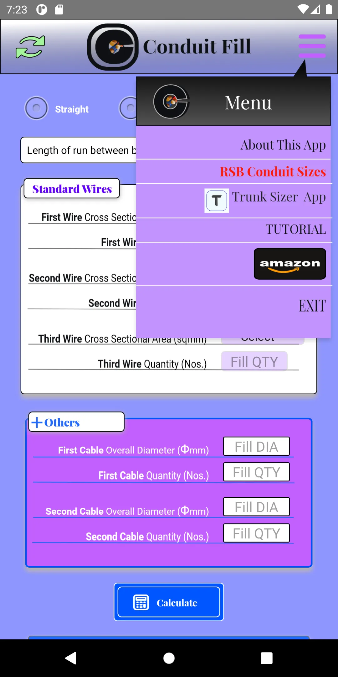 Wires & Cables  Conduit Sizer | Indus Appstore | Screenshot