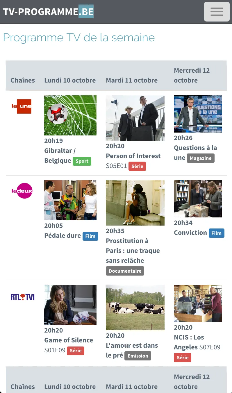 Programme TV Belgique | Indus Appstore | Screenshot