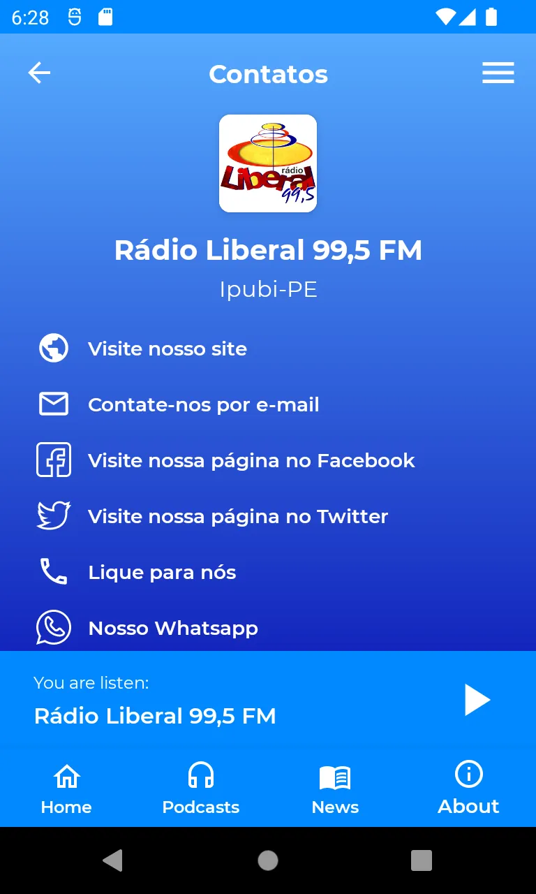 Rádio Liberal 99,5 FM | Indus Appstore | Screenshot