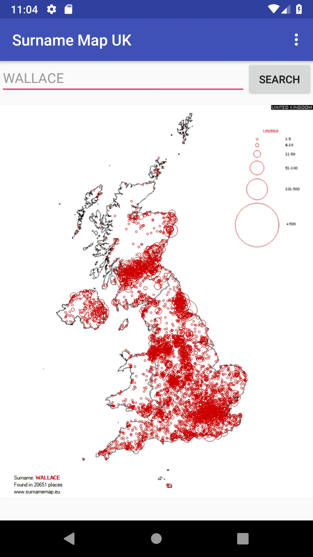 Surname Map UK | Indus Appstore | Screenshot