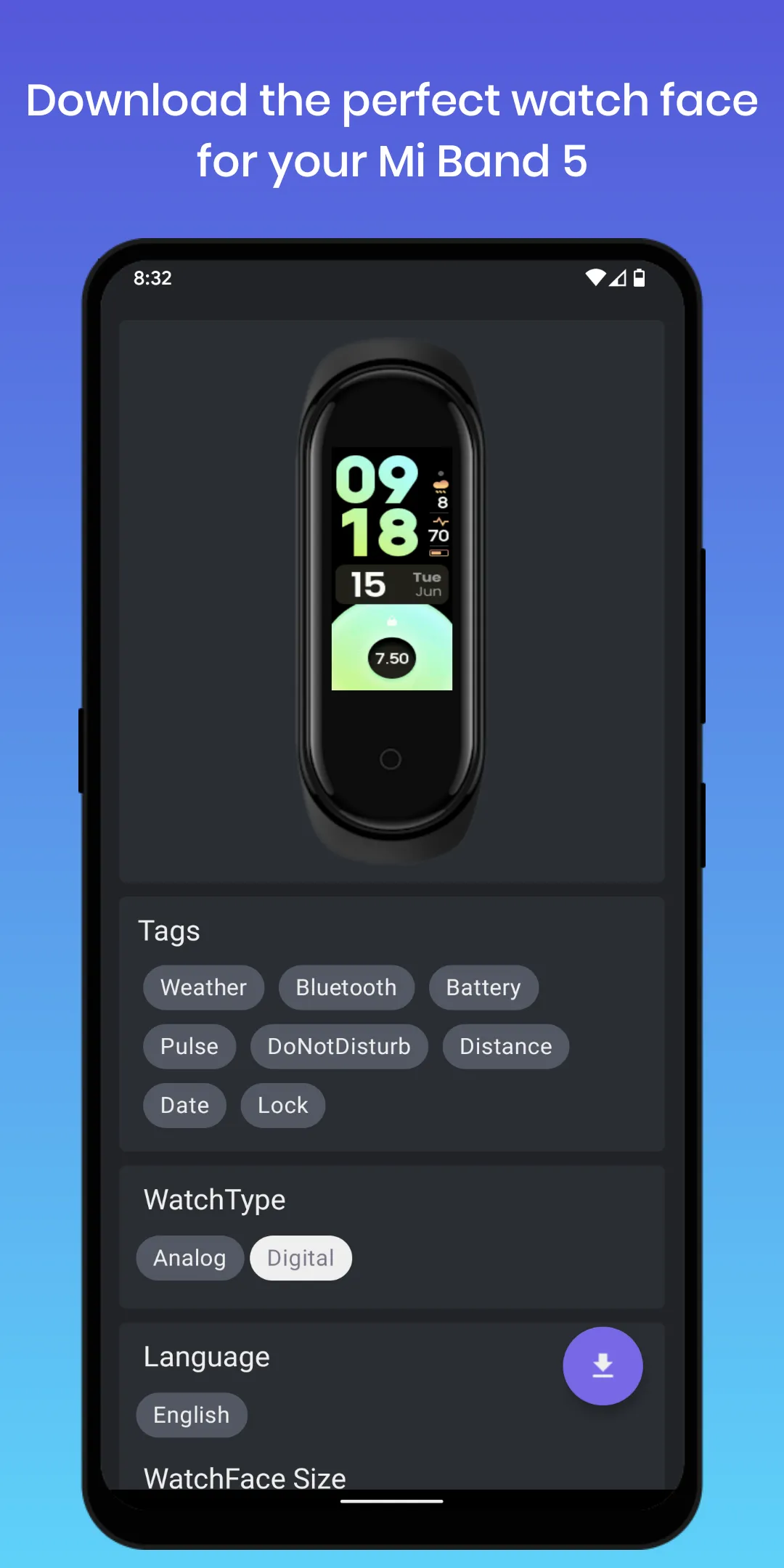 Mi Band 5 Watch Faces | Indus Appstore | Screenshot