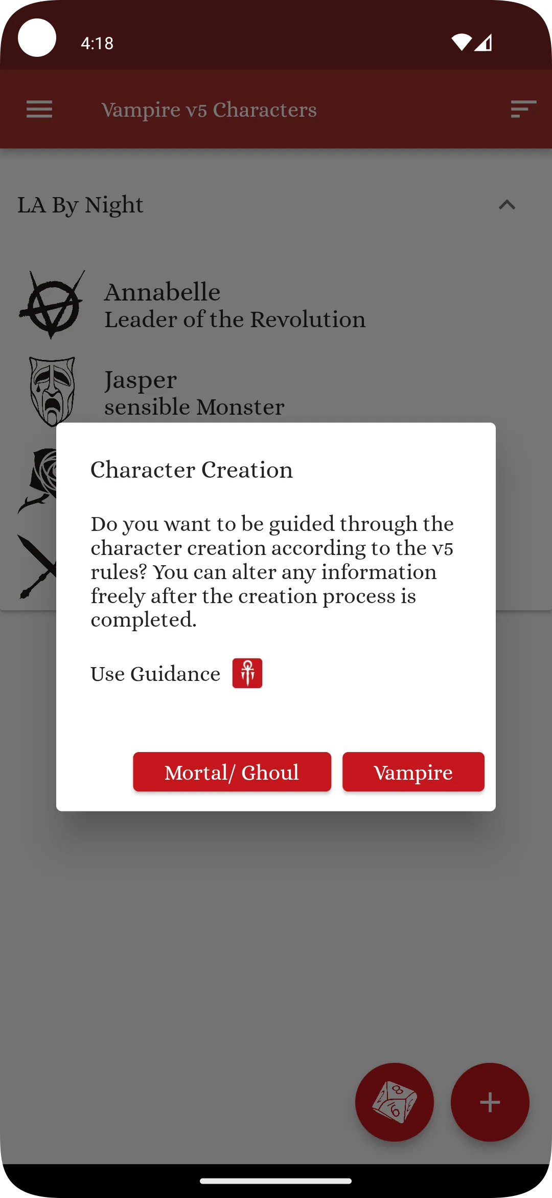 Vampire v5 Characters | Indus Appstore | Screenshot