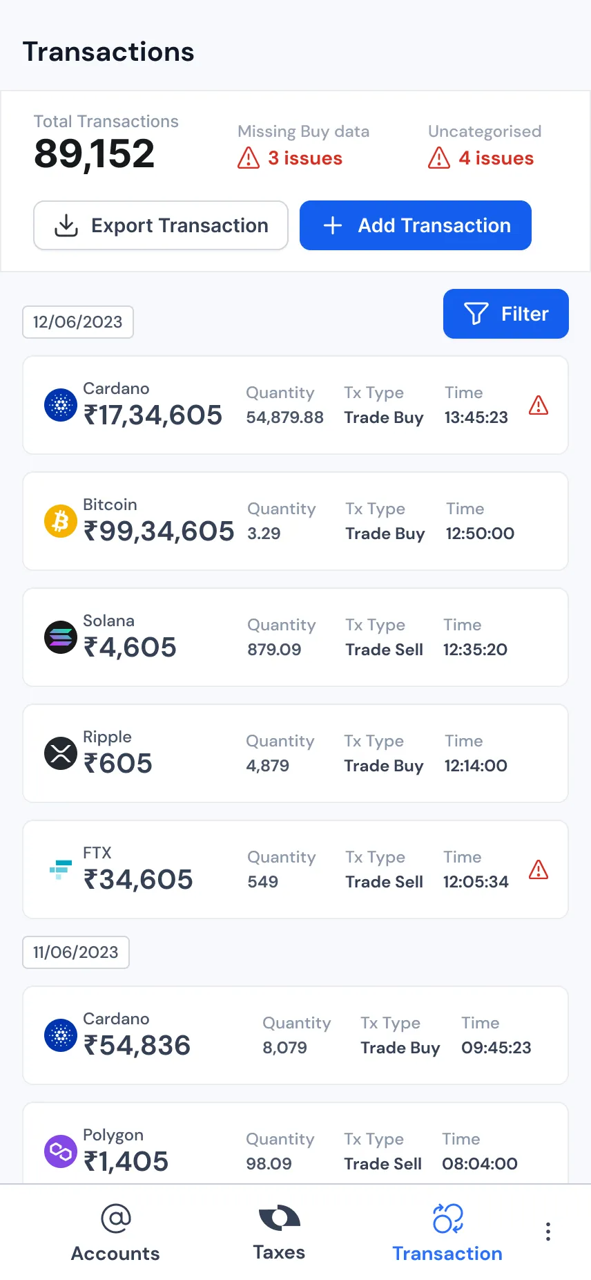 Binocs: Crypto Tax Calculator | Indus Appstore | Screenshot