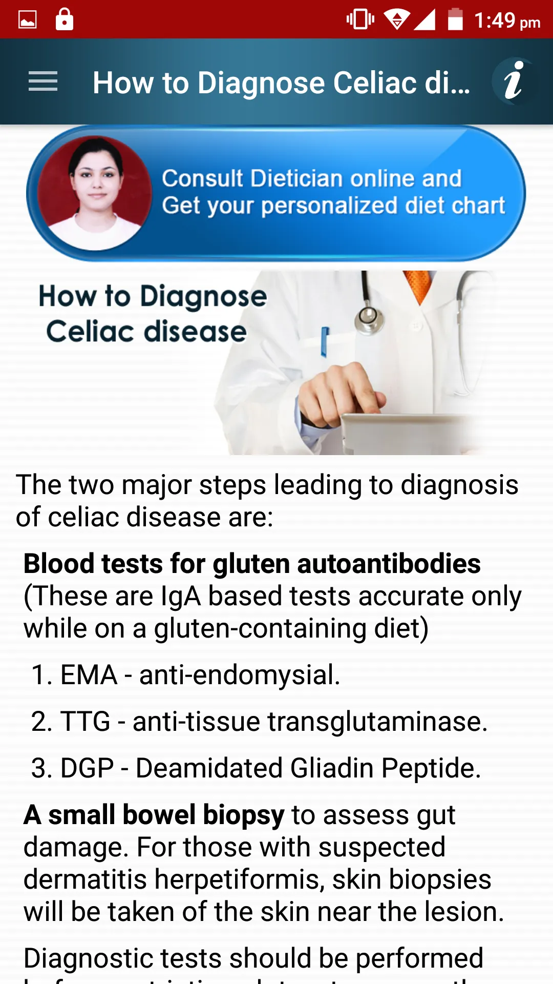 Celiac Disease Wheat & Gluten | Indus Appstore | Screenshot