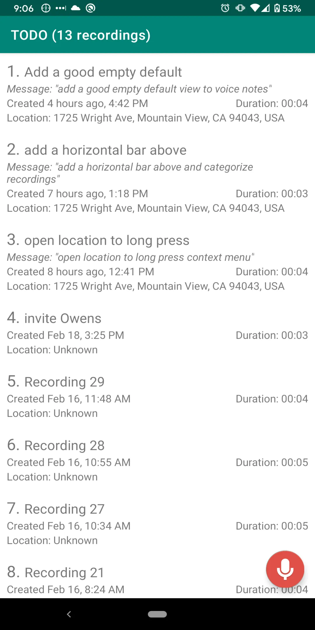 VoiceNotes - location & time | Indus Appstore | Screenshot