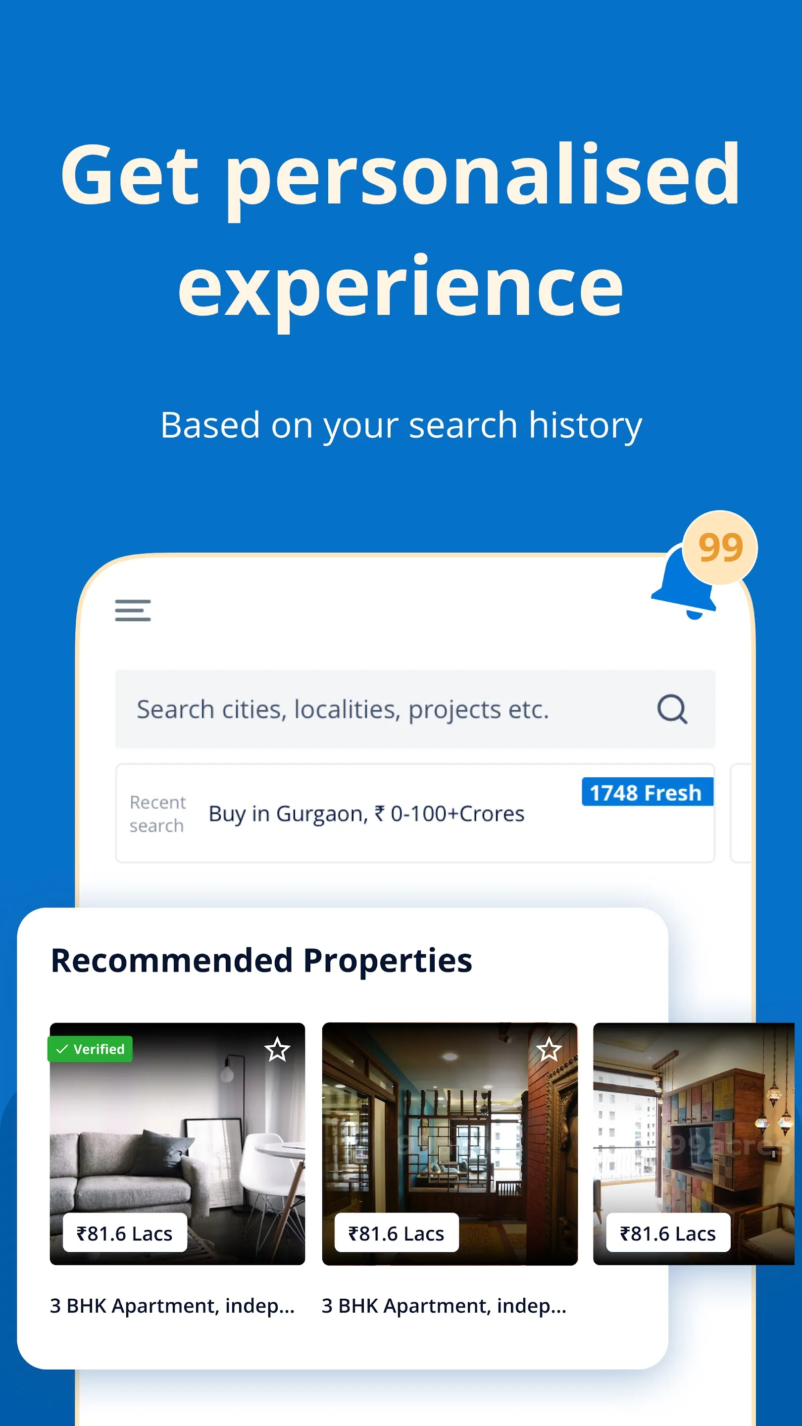 99acres Buy/Rent/Sell Property | Indus Appstore | Screenshot