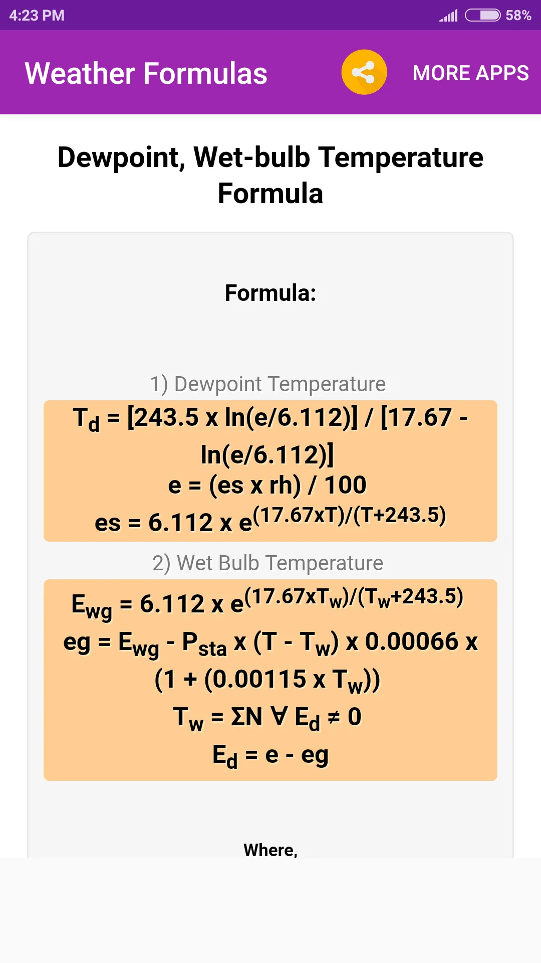 Weather Formulas | Indus Appstore | Screenshot