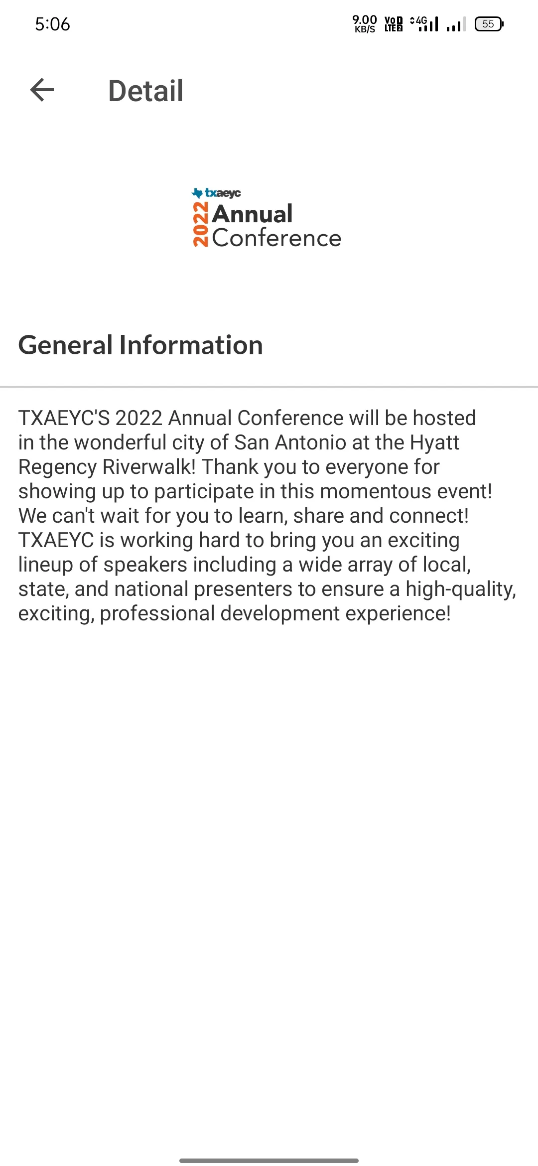 TXAEYC Annual Conference | Indus Appstore | Screenshot