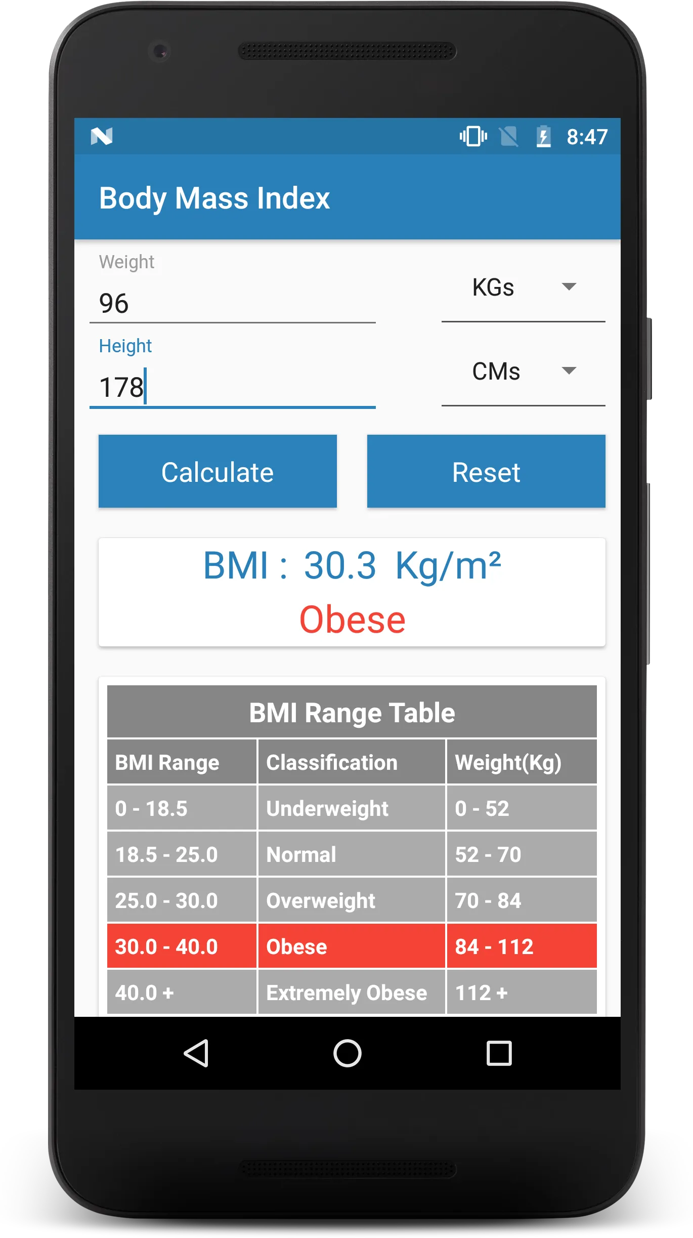 Health Calculator | Indus Appstore | Screenshot