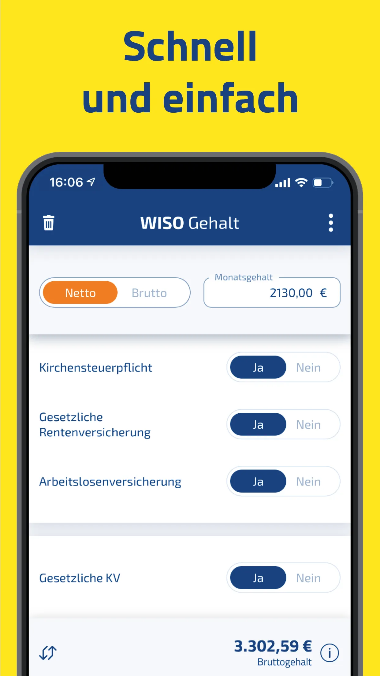 WISO Gehalt – Brutto Netto | Indus Appstore | Screenshot