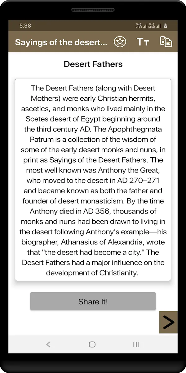 Sayings of the desert fathers | Indus Appstore | Screenshot