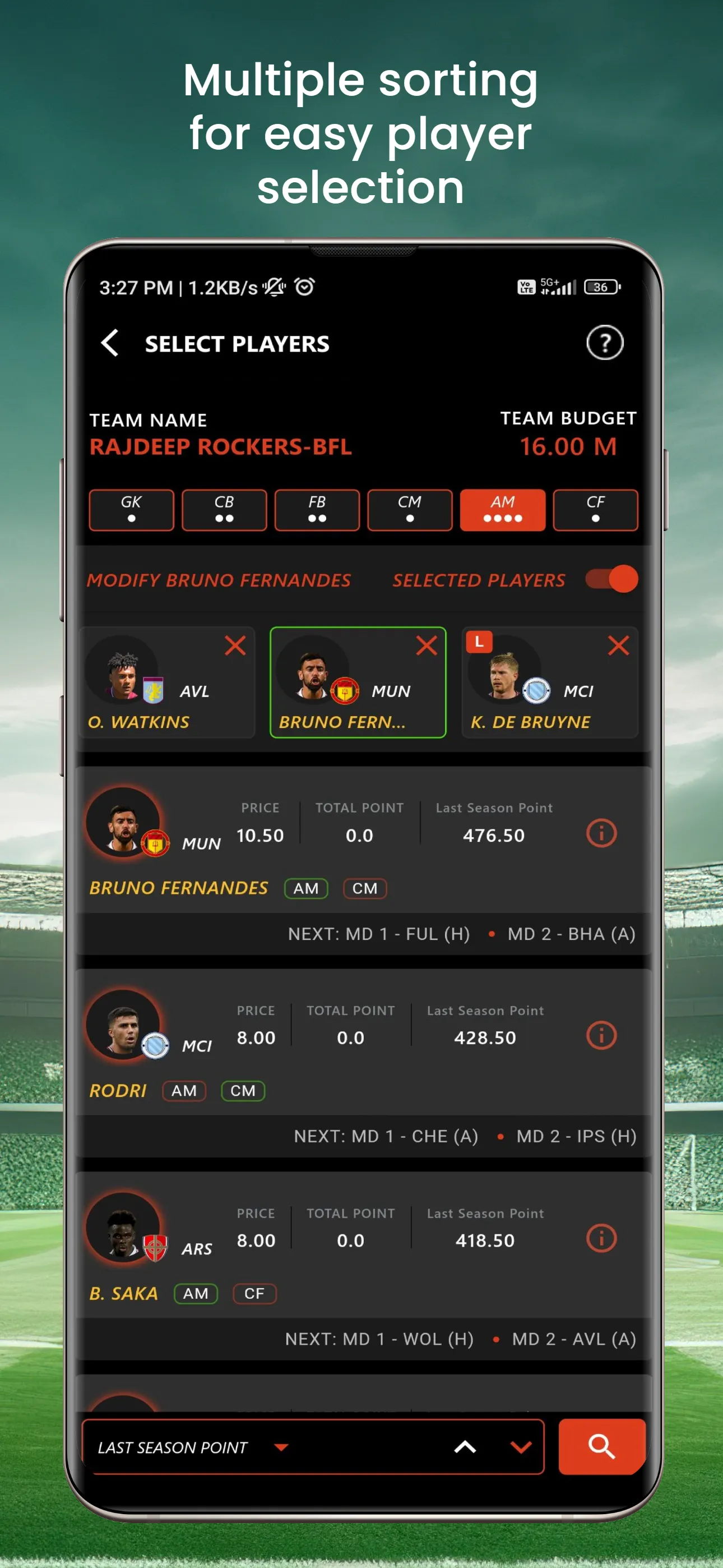 Real Fantasy Teams | Indus Appstore | Screenshot