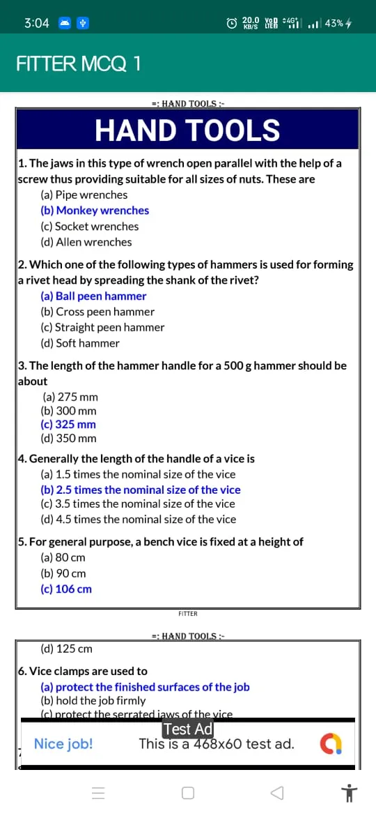 FITTER MCQ QUESTION BANK | Indus Appstore | Screenshot