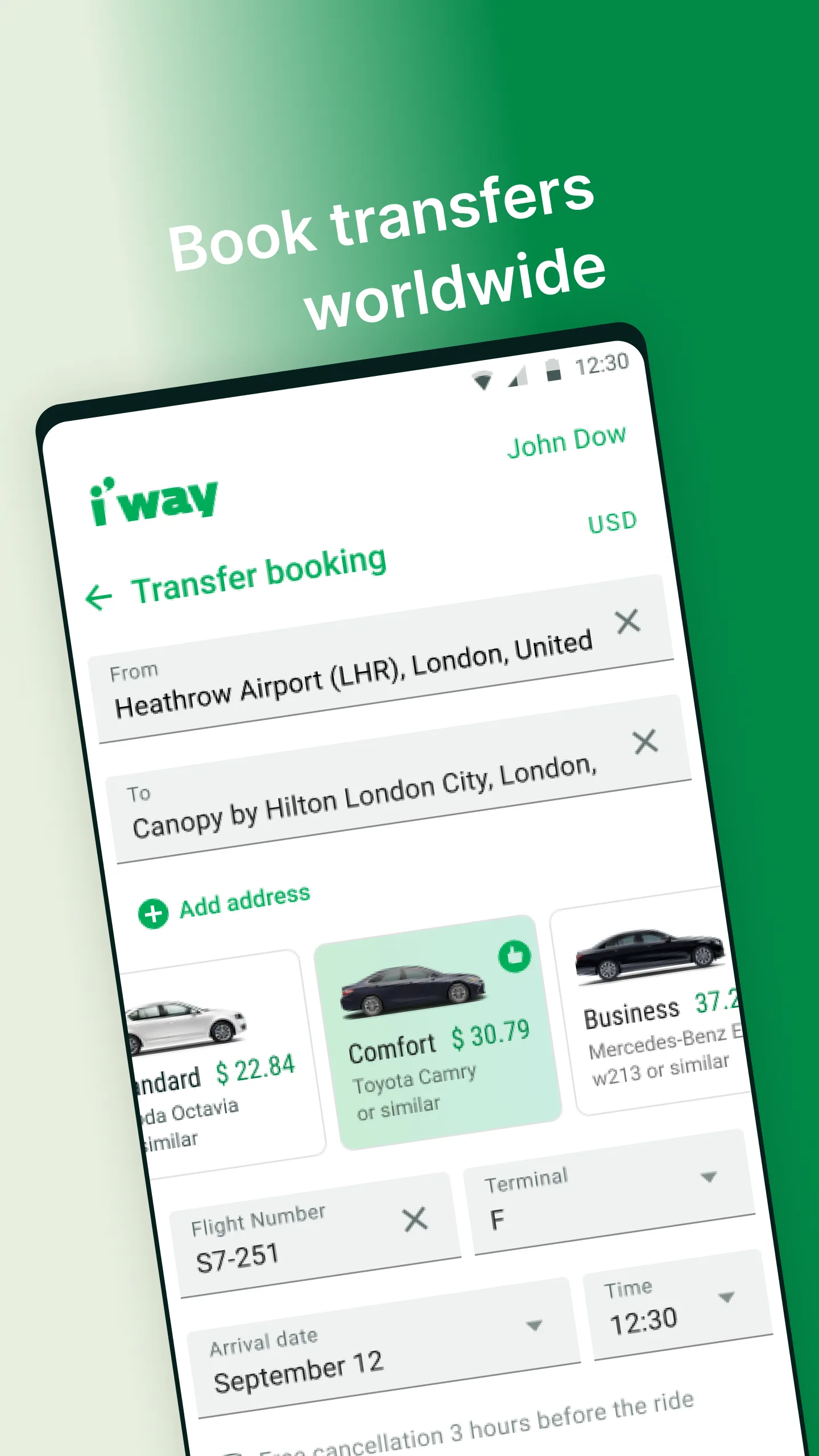 i’way: Airport Transfers | Indus Appstore | Screenshot