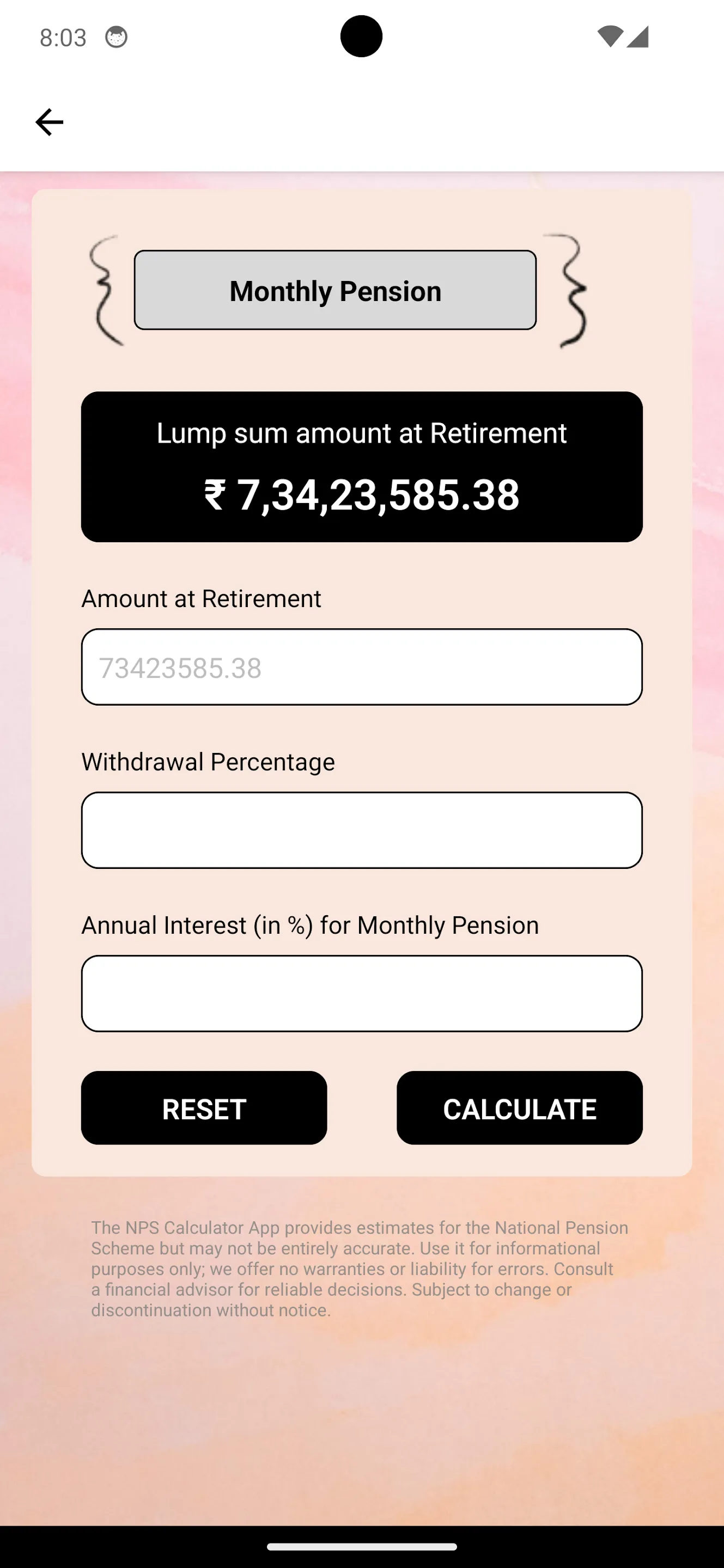 NPS Calculator | Indus Appstore | Screenshot