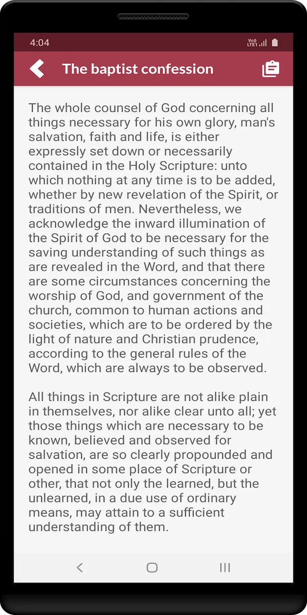 The baptist confession | Indus Appstore | Screenshot