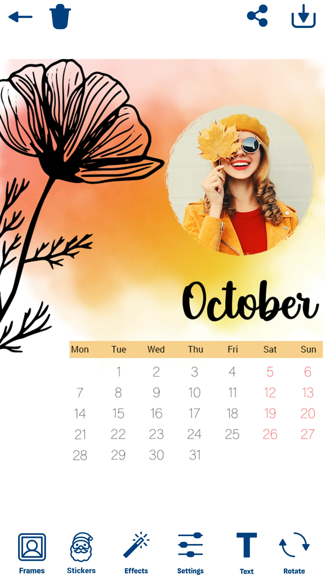 Calendar Photo Frames | Indus Appstore | Screenshot