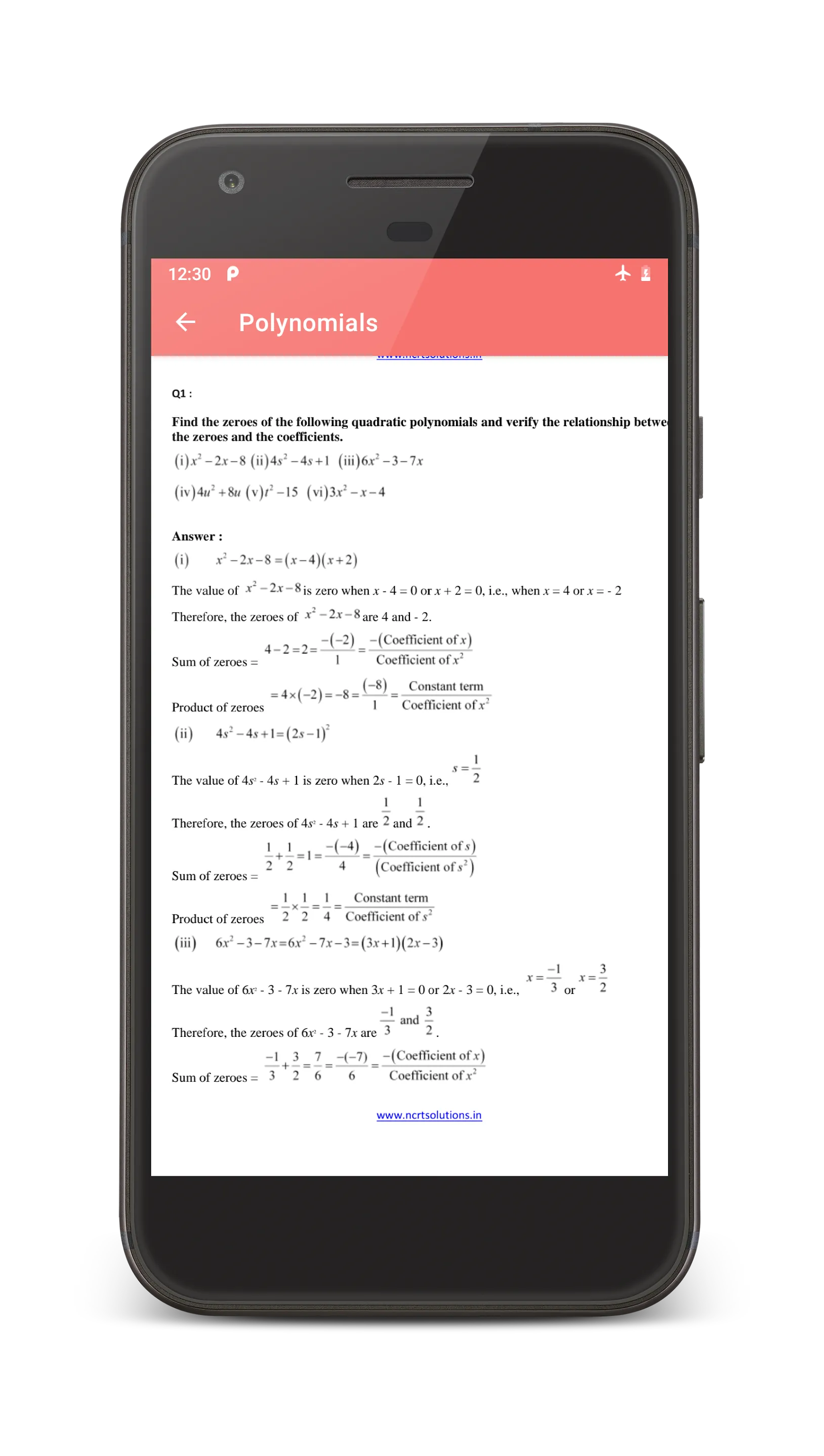 Class 10 Maths NCERT Solution | Indus Appstore | Screenshot