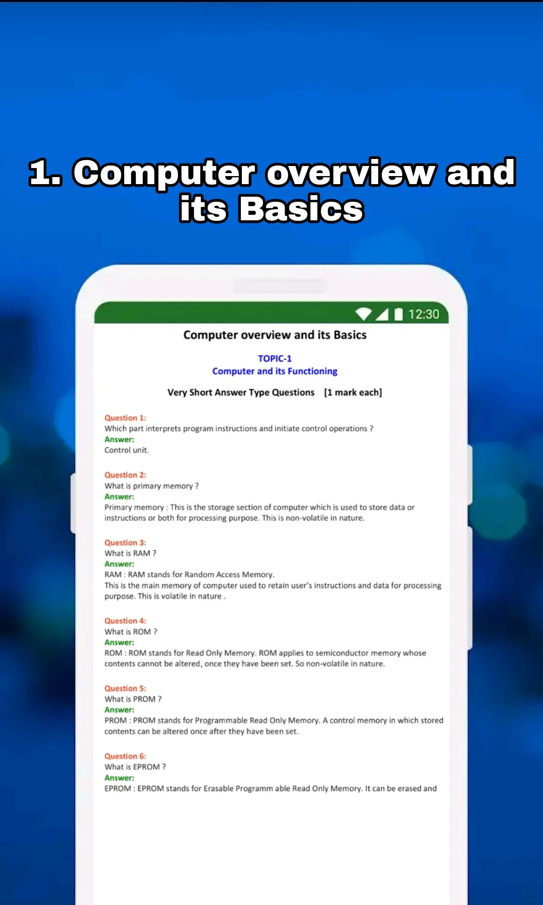 Class 11 Computer Science MCQs | Indus Appstore | Screenshot