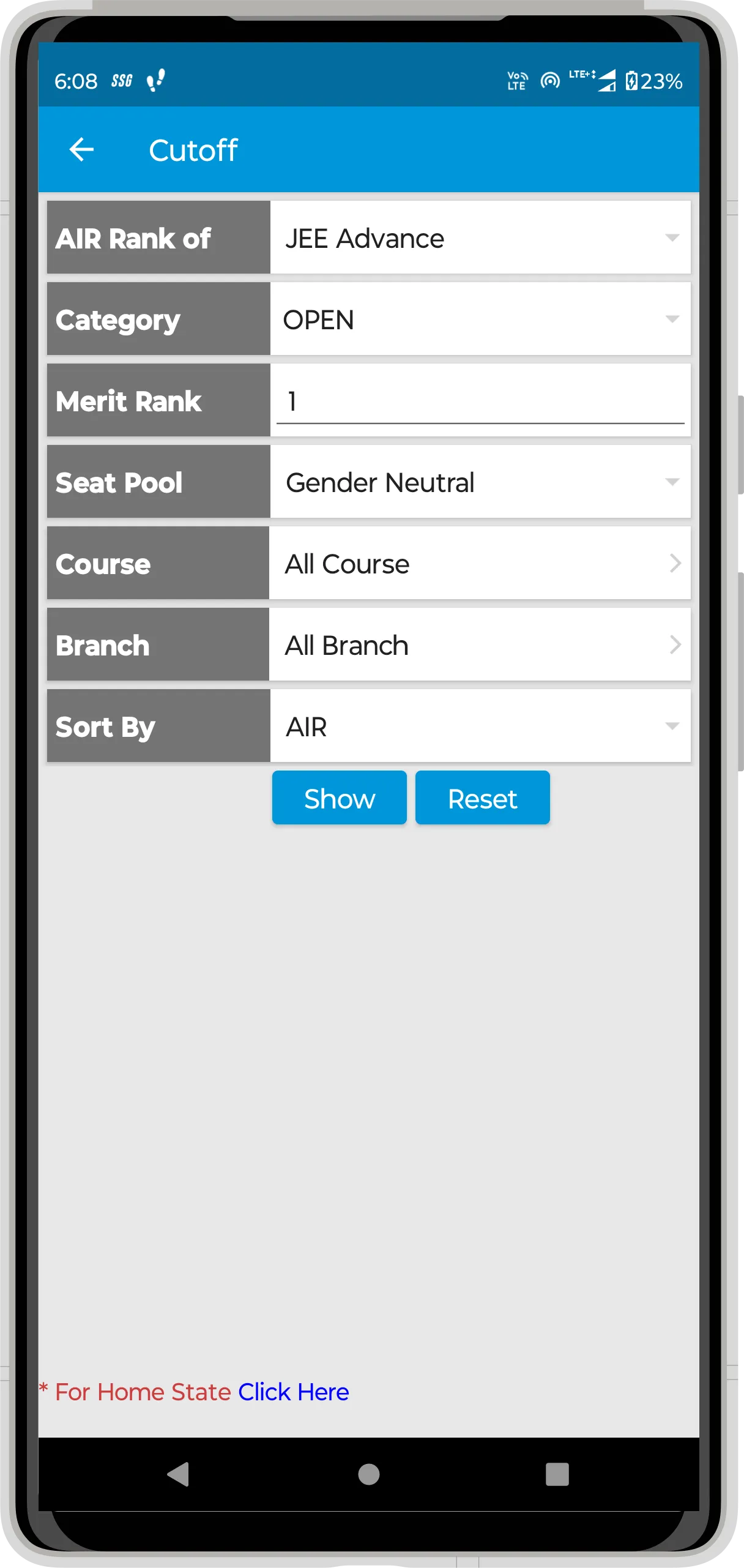 JEE Admission Information | Indus Appstore | Screenshot