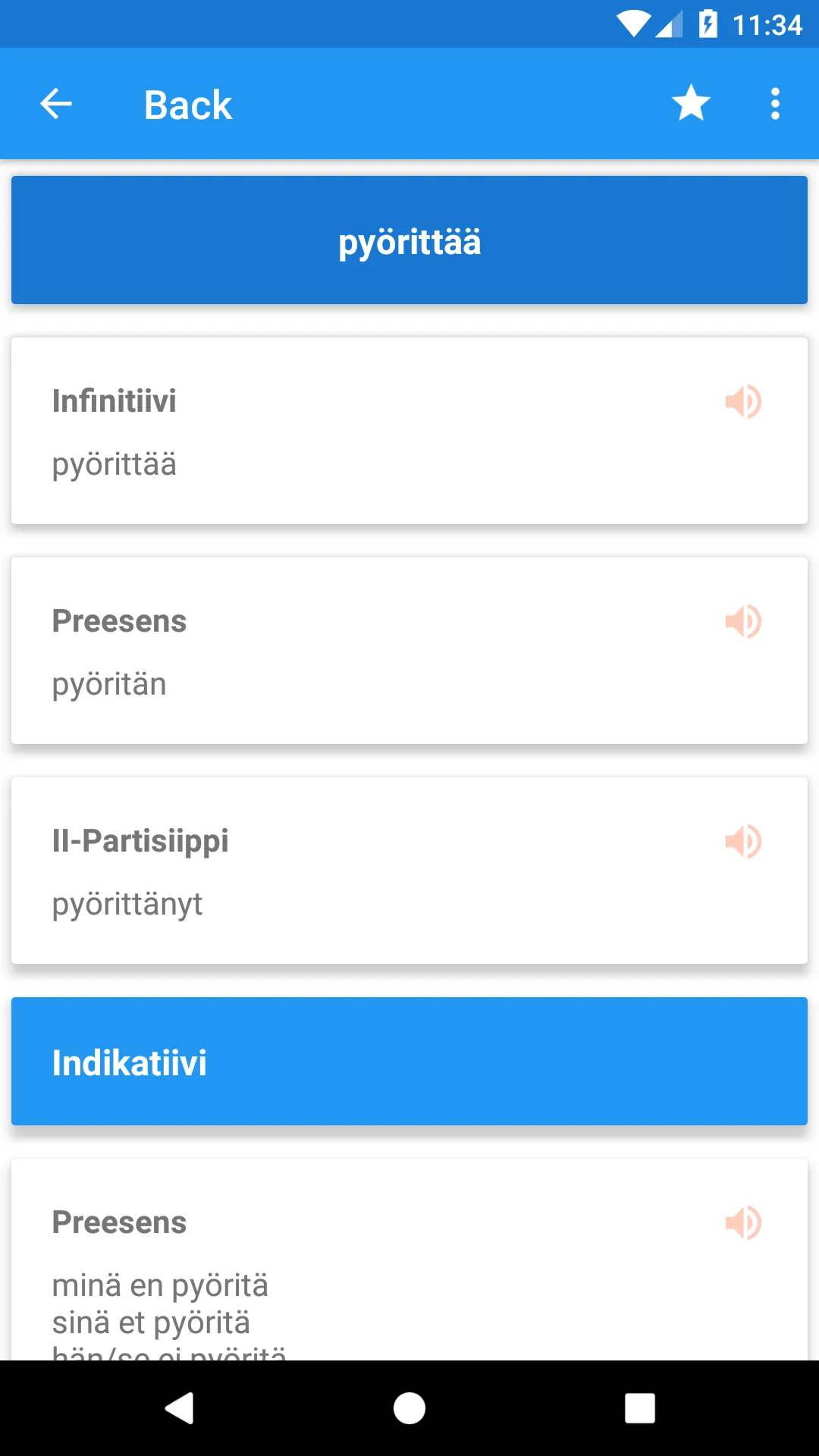 Finnish Conjugation | Indus Appstore | Screenshot