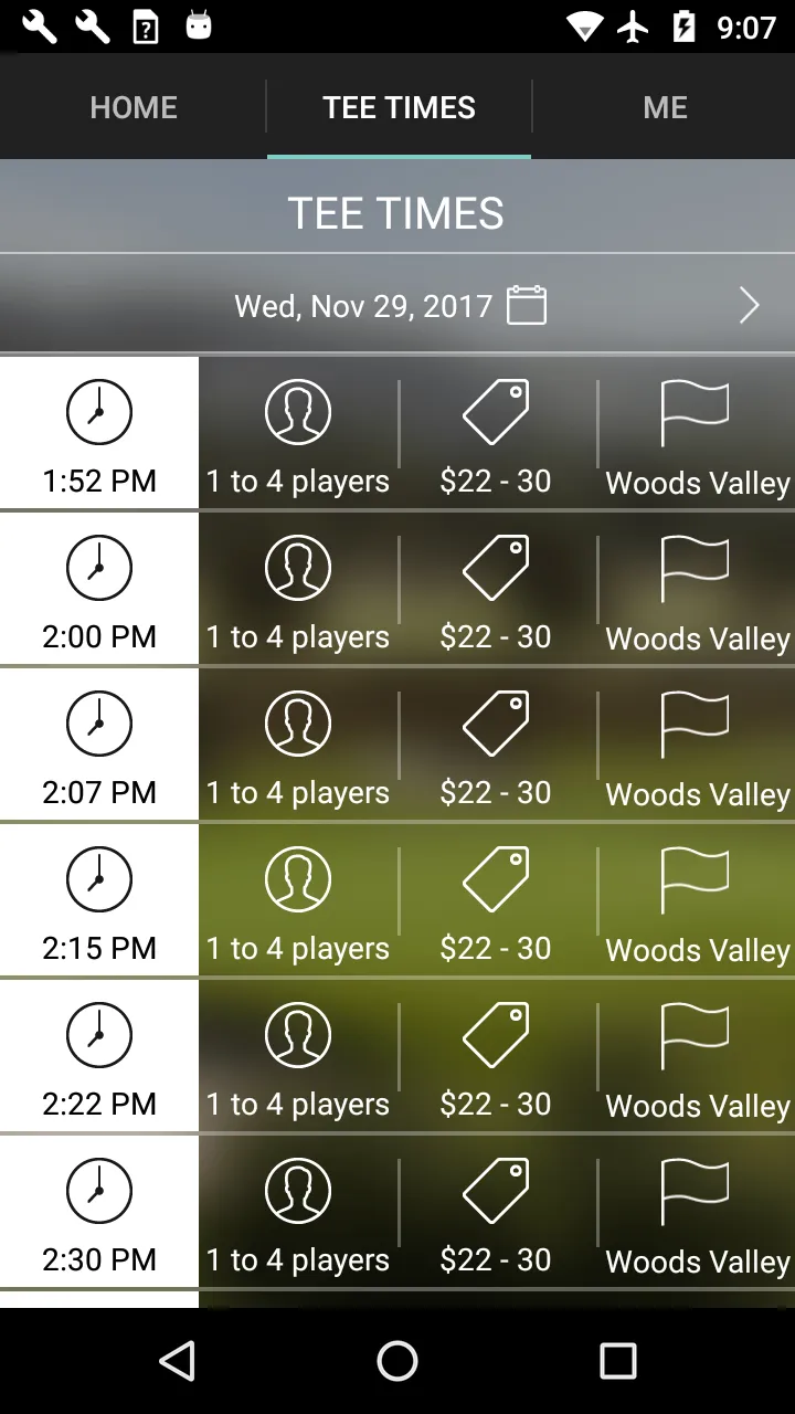 Woods Valley Golf Tee Times | Indus Appstore | Screenshot