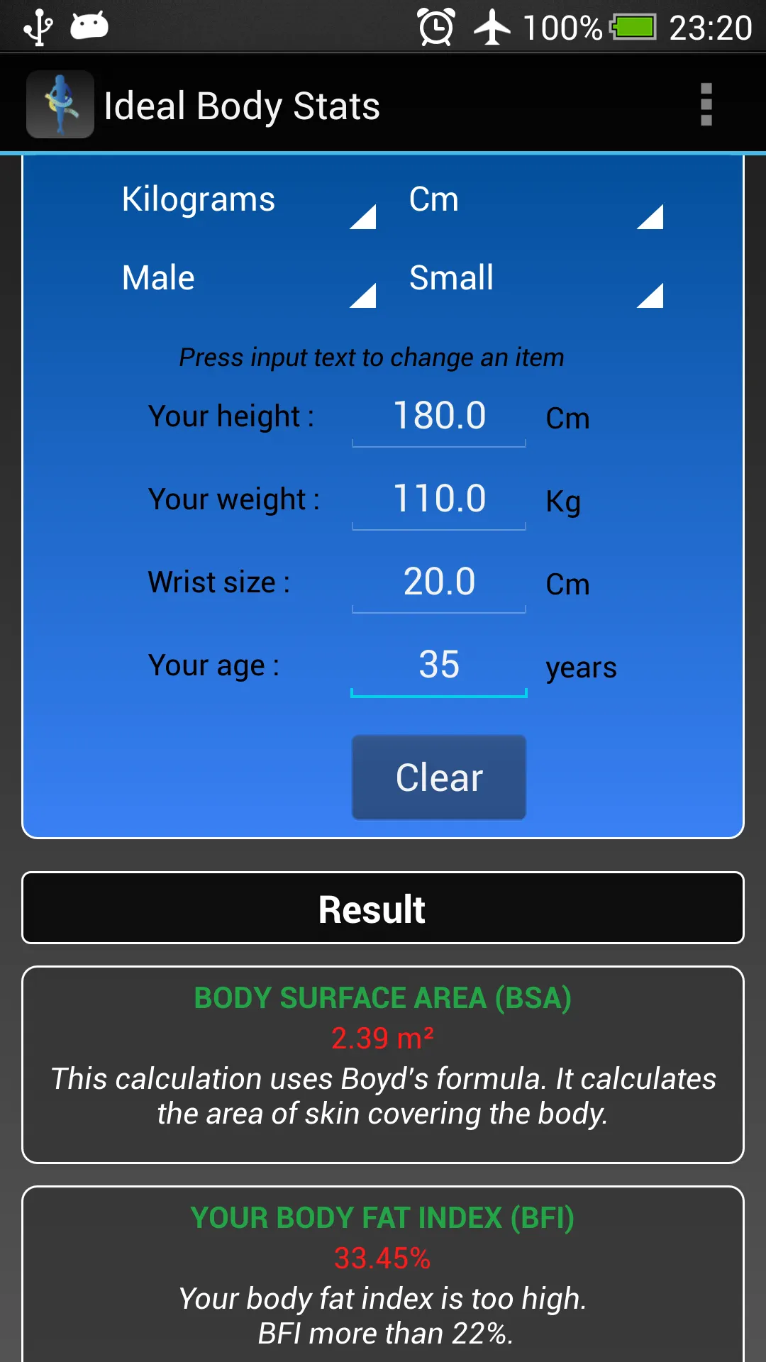 Ideal Weight BMI Adult & Child | Indus Appstore | Screenshot