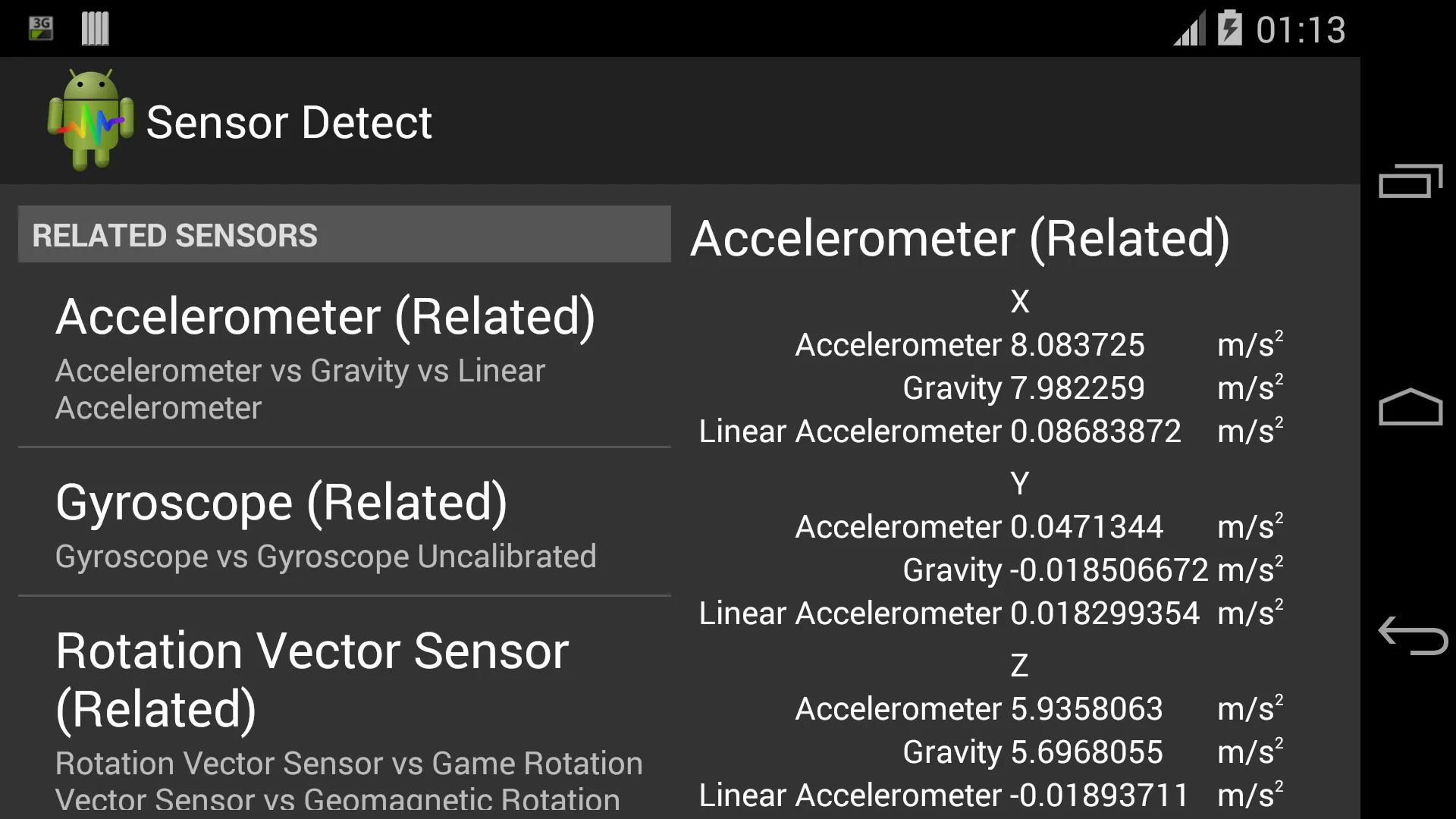 Sensor Detect | Indus Appstore | Screenshot