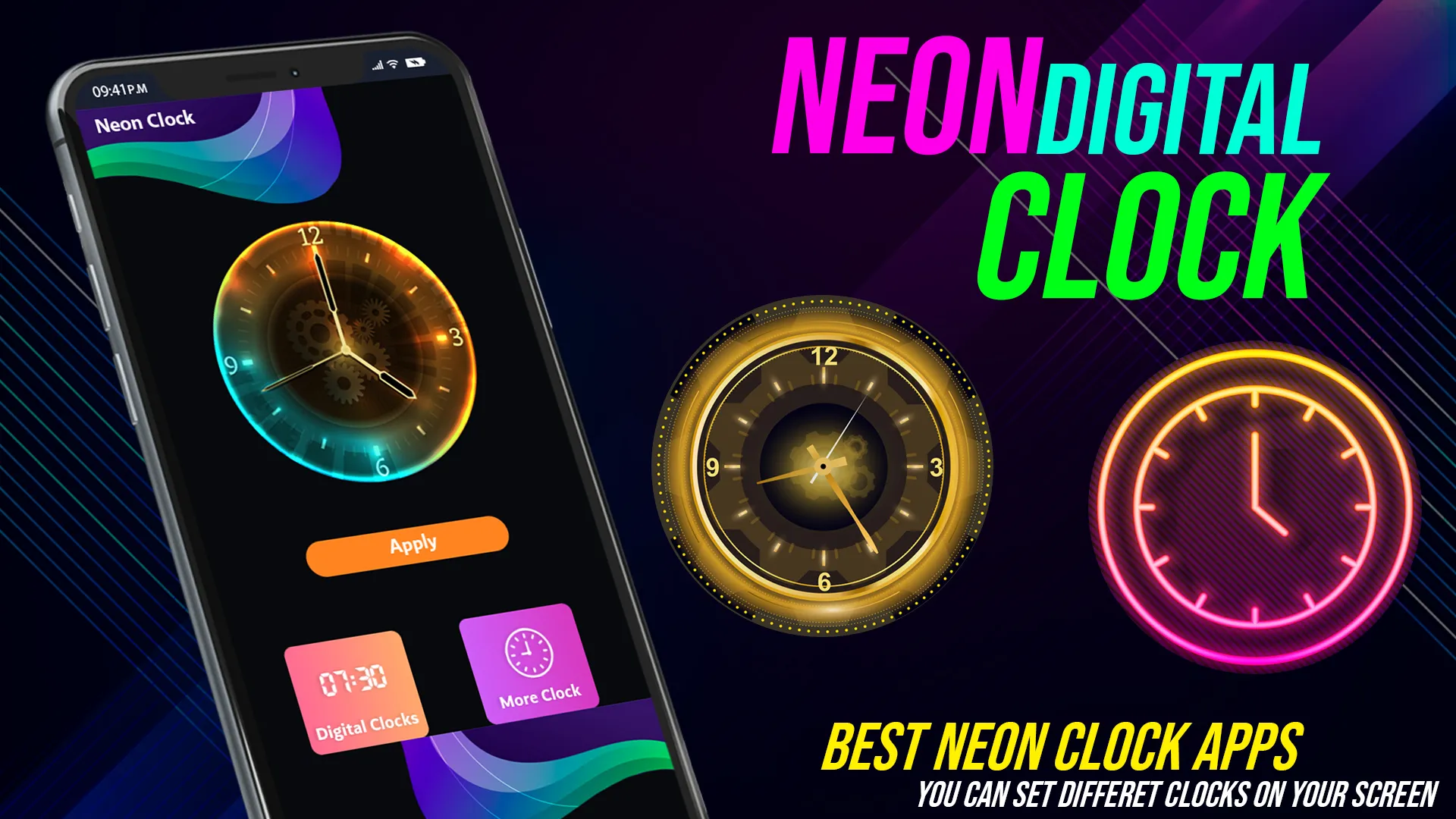 Digital Clock Neon Wallpapers | Indus Appstore | Screenshot