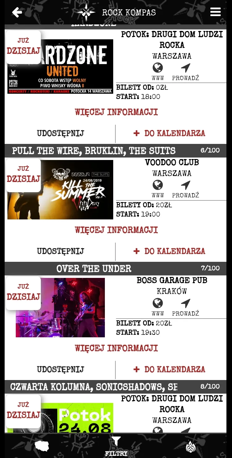 Rock Kompas - kluby, koncerty, | Indus Appstore | Screenshot