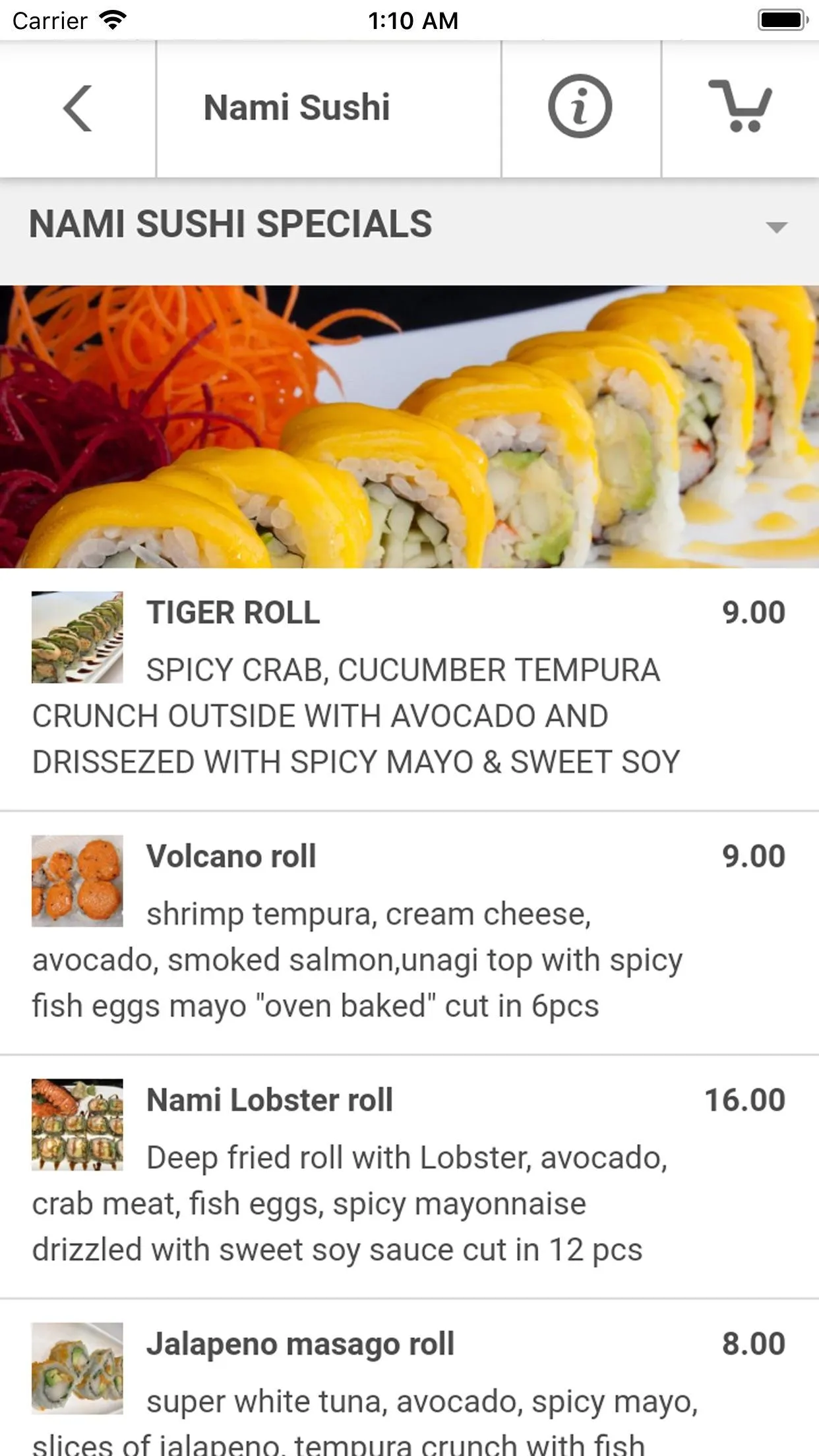 Nami Sushi Restaurant | Indus Appstore | Screenshot