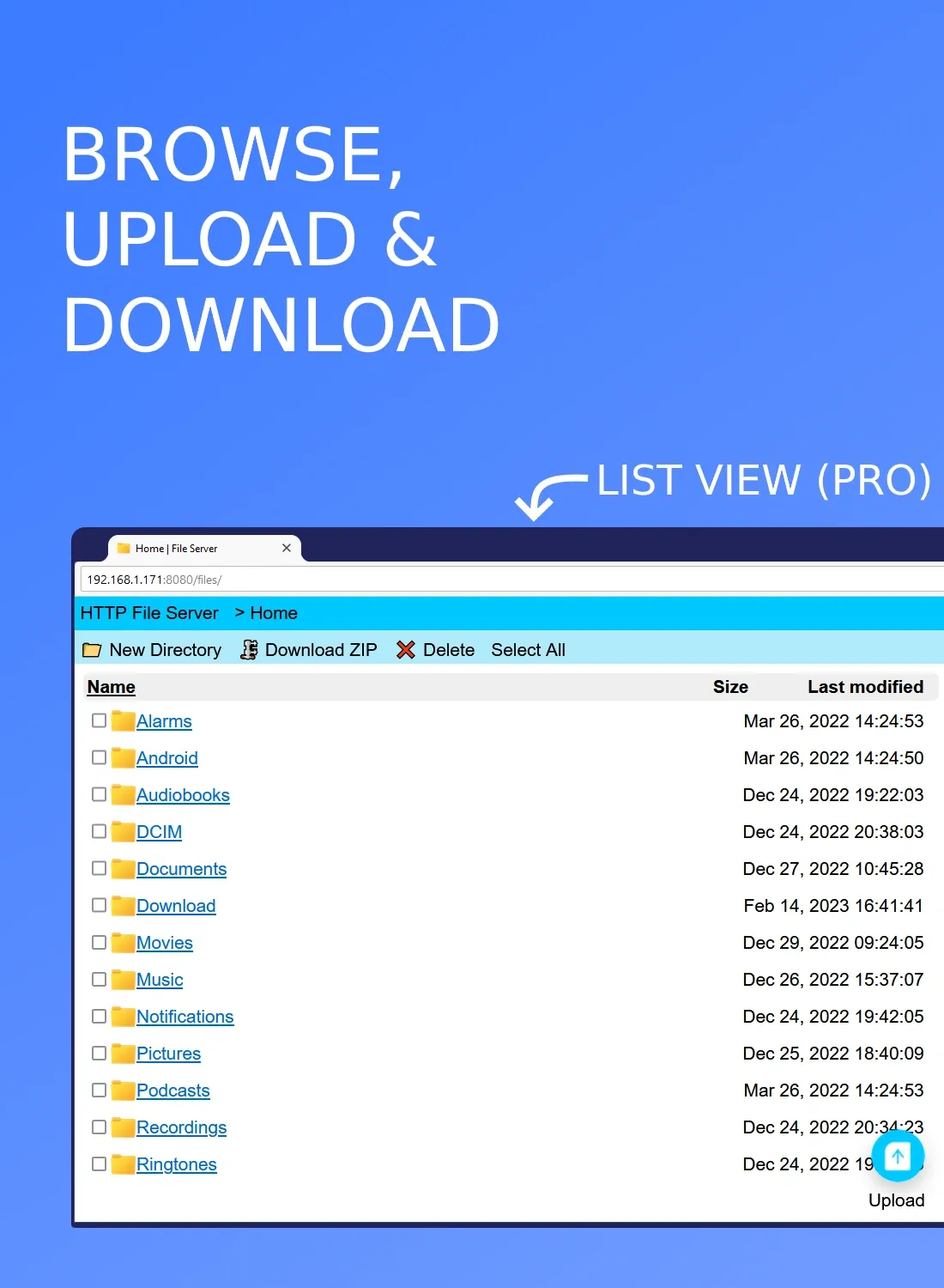 HTTP File Server (+WebDAV) | Indus Appstore | Screenshot