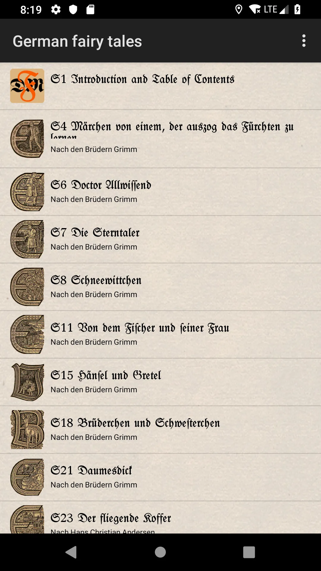 German fairy tales in gothic | Indus Appstore | Screenshot