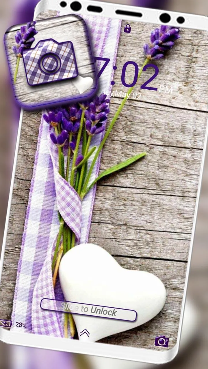 Lavender Heart Launcher Theme | Indus Appstore | Screenshot