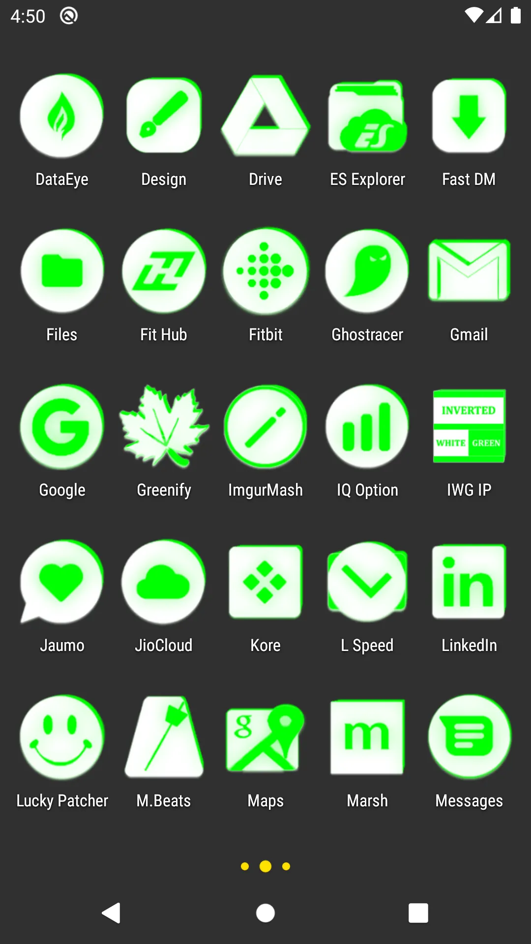 Inverted White Green Icon Pack | Indus Appstore | Screenshot