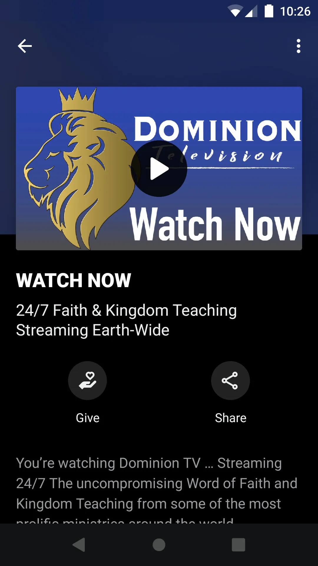 Dominion TV | Indus Appstore | Screenshot