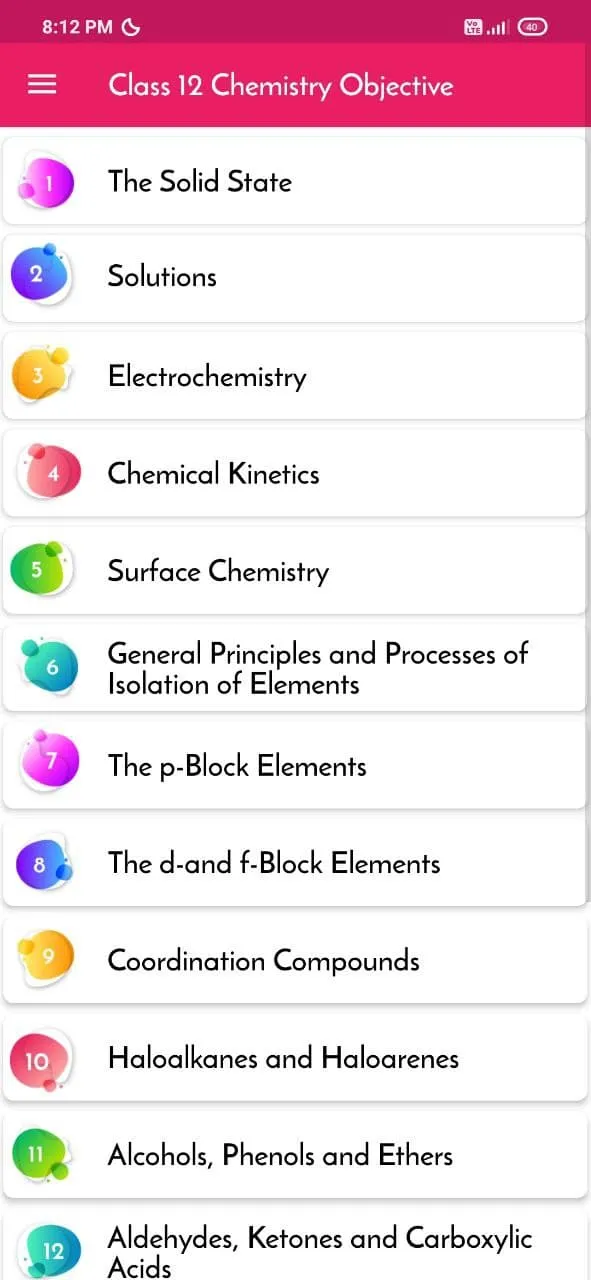 Class 12 Chemistry Objectives | Indus Appstore | Screenshot