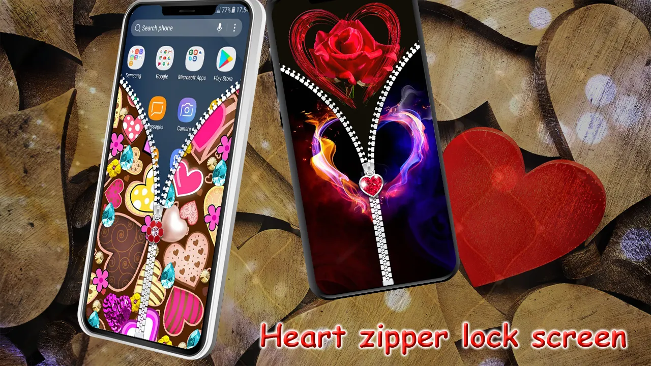 Heart Zipper Lock Screen | Indus Appstore | Screenshot