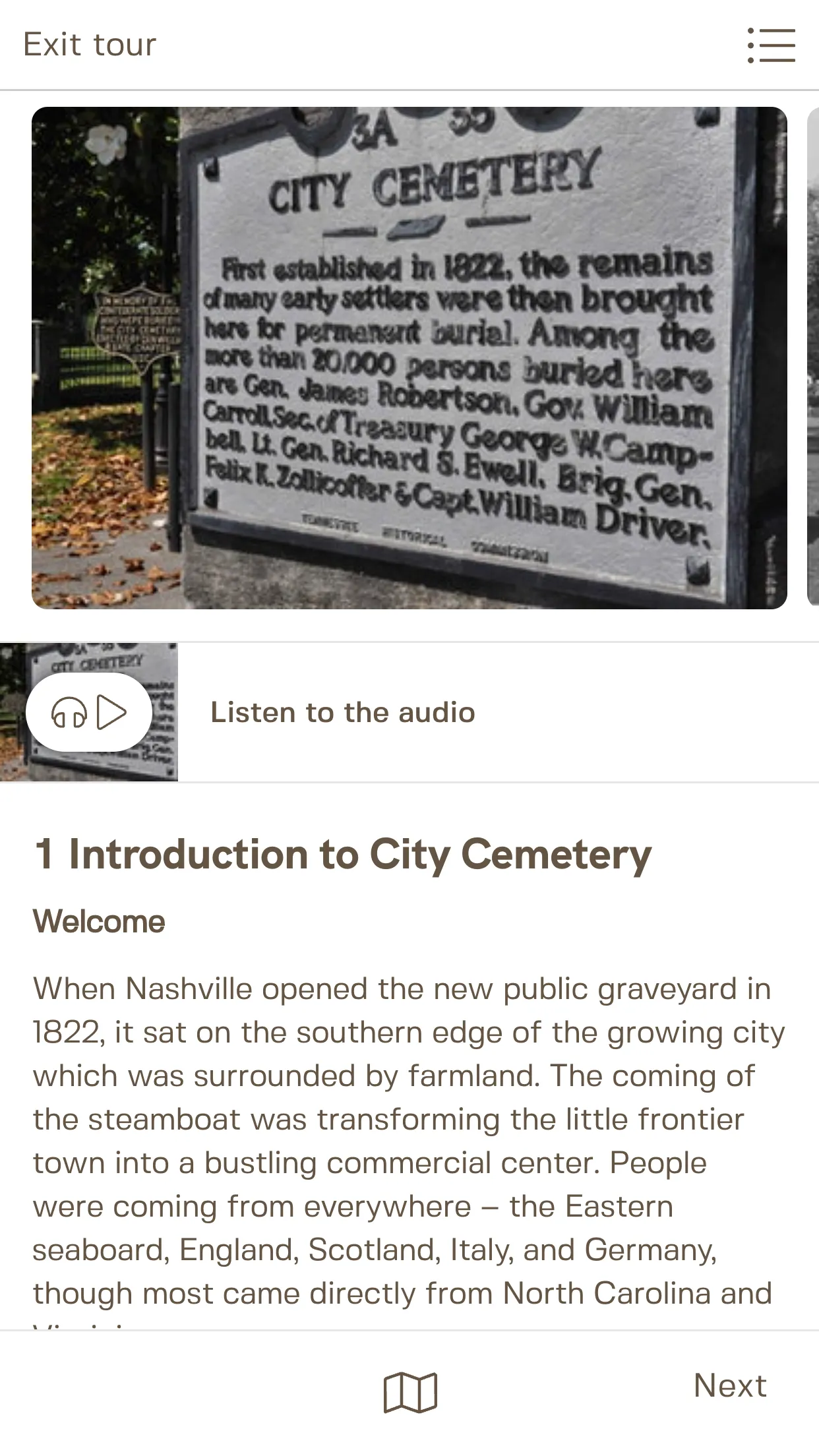 Nashville City Cemetery Tour | Indus Appstore | Screenshot