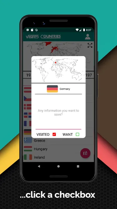 Visited Countries | Indus Appstore | Screenshot