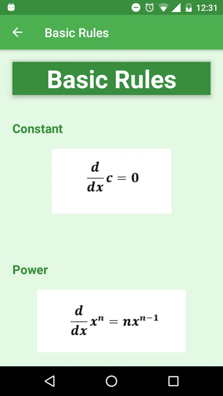 Derivative - Integral Formulas | Indus Appstore | Screenshot