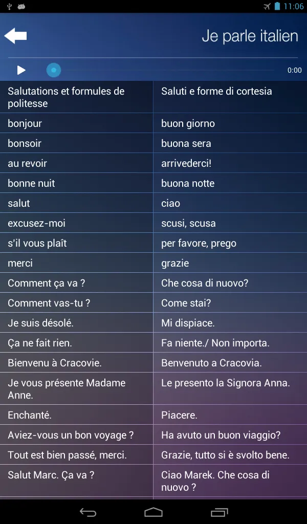 Je Parle ITALIEN - Audio Cours | Indus Appstore | Screenshot