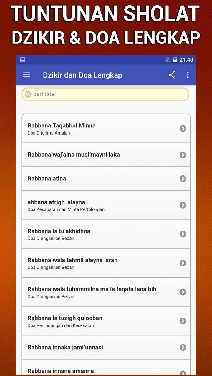 Dzikir dan Doa Setelah Sholat  | Indus Appstore | Screenshot