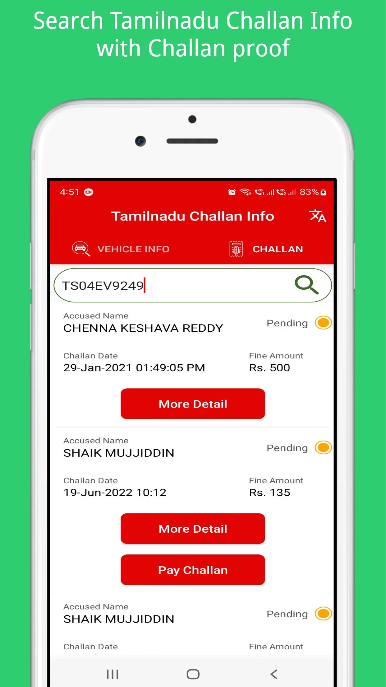 Tamilnadu Challan Info | Indus Appstore | Screenshot