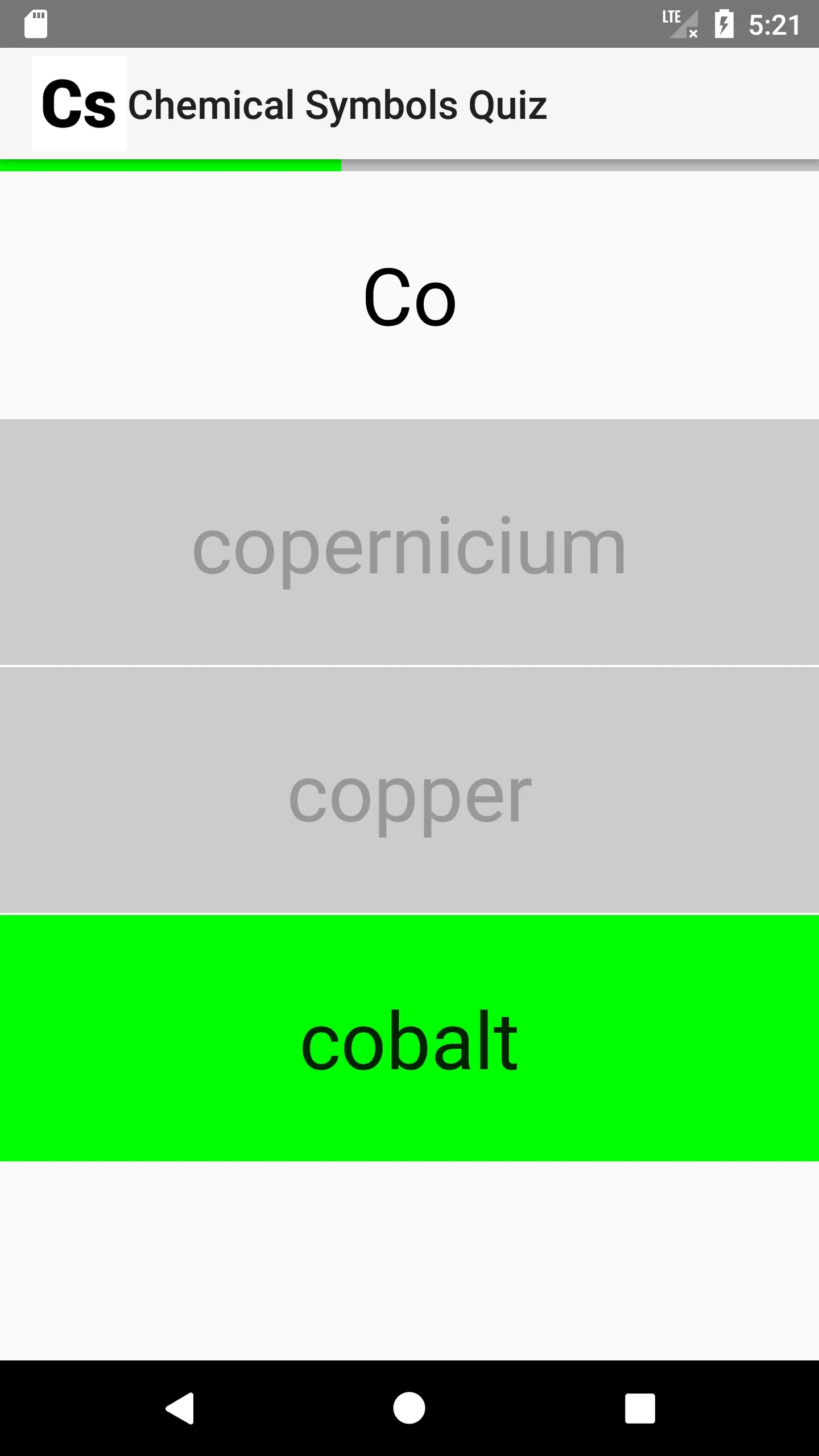 Chemical Symbols Quiz | Indus Appstore | Screenshot