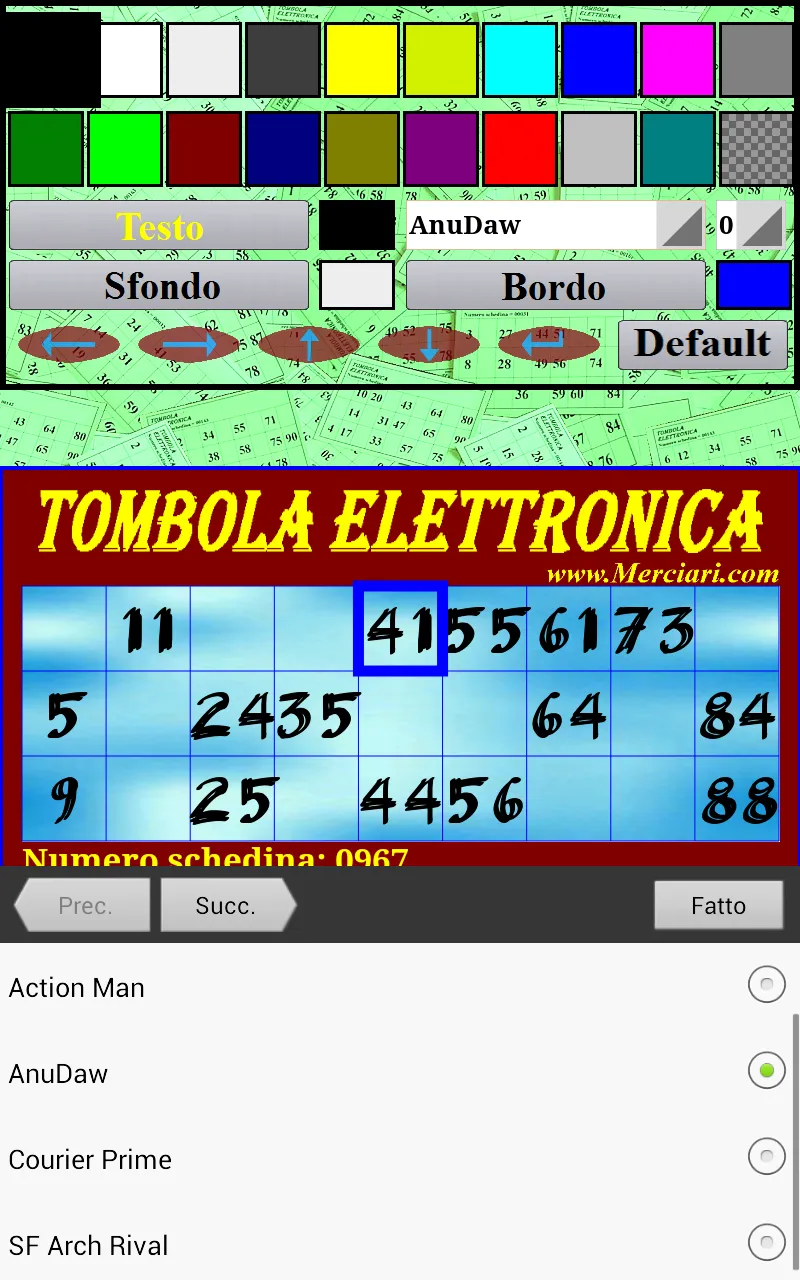 Cartelle Tombola Elettronica | Indus Appstore | Screenshot