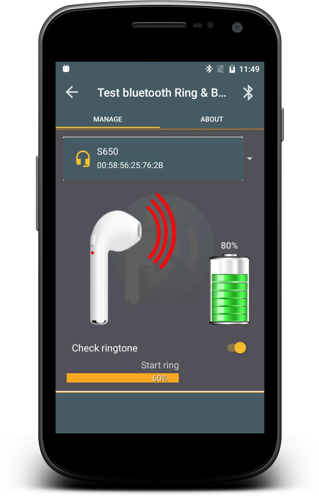 Bluetooth headset check | Indus Appstore | Screenshot