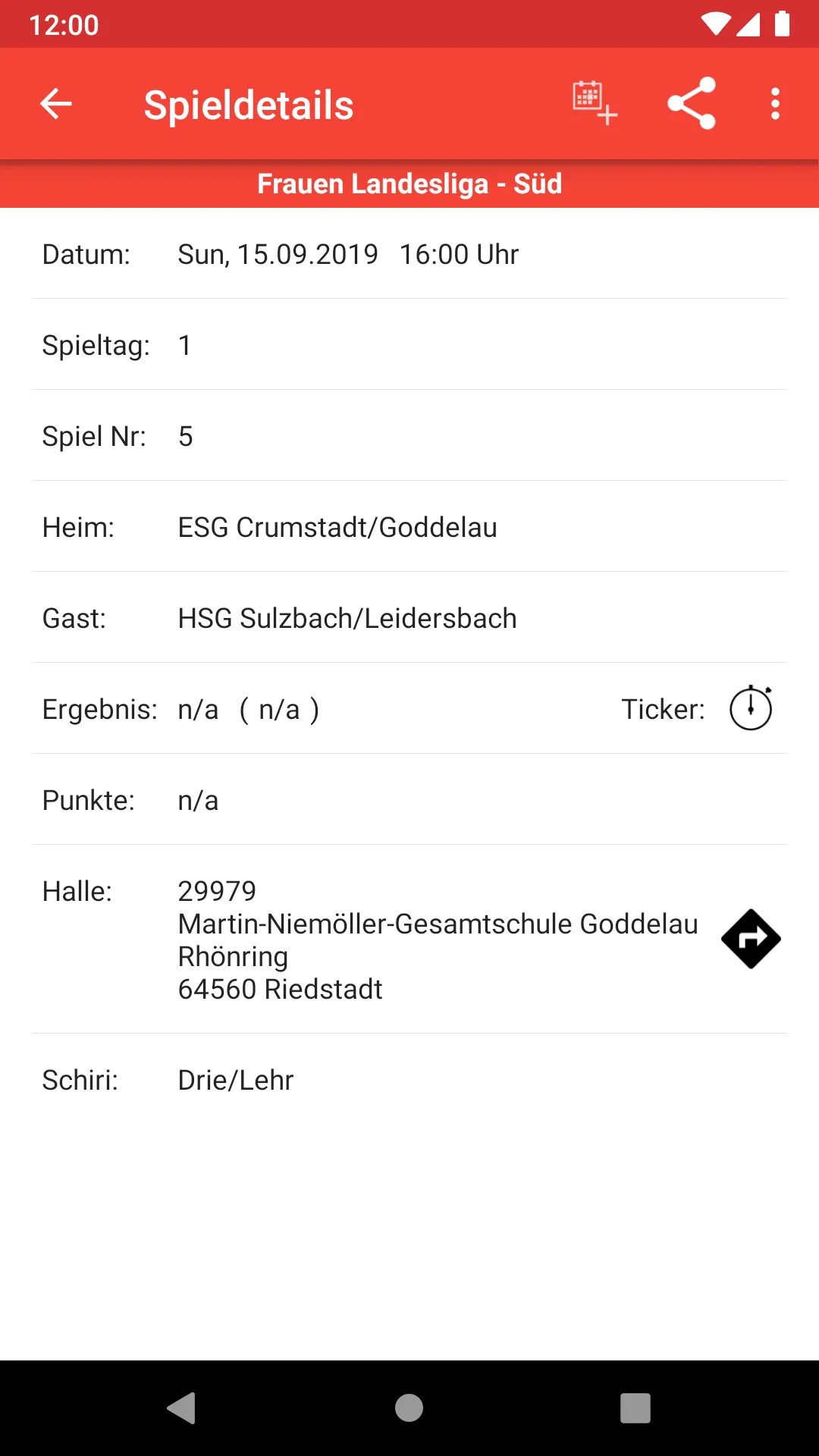 HSG Sulzbach/Leidersbach | Indus Appstore | Screenshot