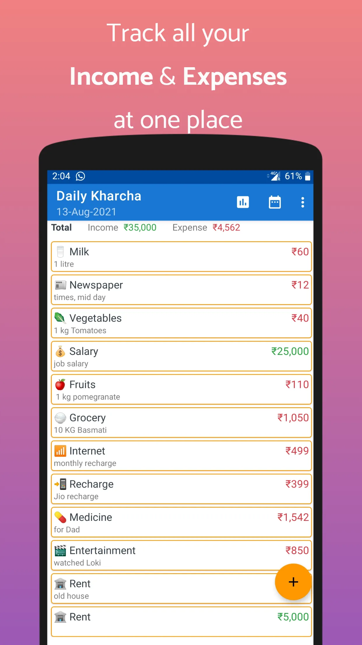 Daily Kharcha: Expense Tracker | Indus Appstore | Screenshot